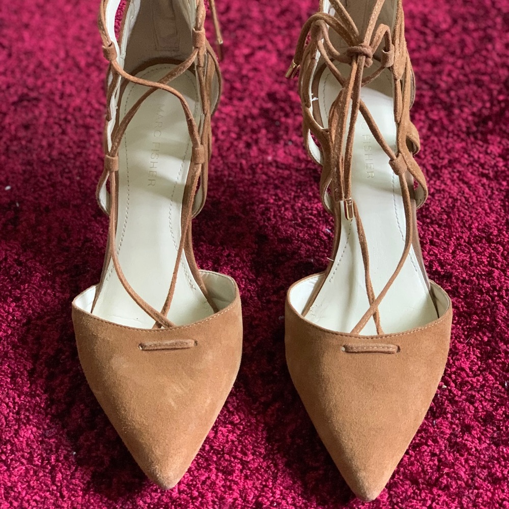 Marc Fisher Brown Suede Closed Toe Heel